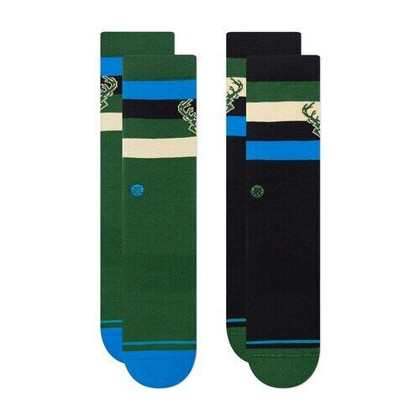 Stance X NBA Milwaukee Bucks 2 Pack Socks - Large - Mens