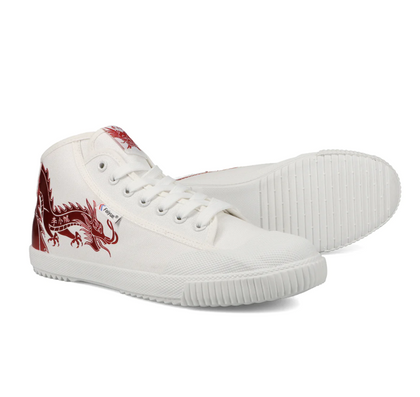 Feiyue X Bruce Lee Fe Dragon Mid Martial Arts Shoes - Off White/Red