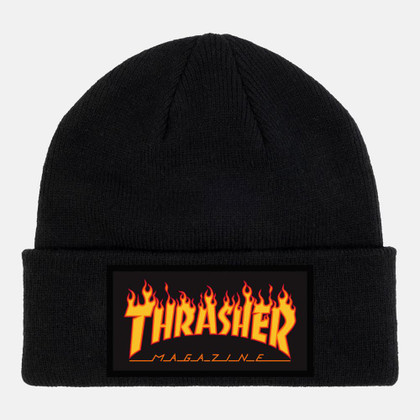 Thrasher Flame Patch Beanie - Black