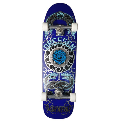 Santa Cruz Dressen Rose Old School Complete 9.31" Cruiser Skateboard - Blue