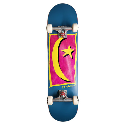 Foundation Star & Moon V2 7.88" Complete Skateboard - Blue/Pink