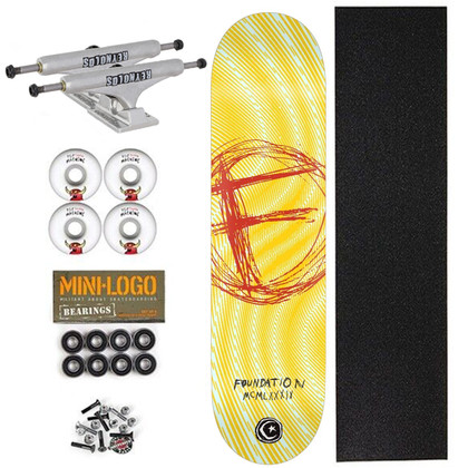 Foundation X Independent Swank F 8.5" Complete Skateboard - Yellow