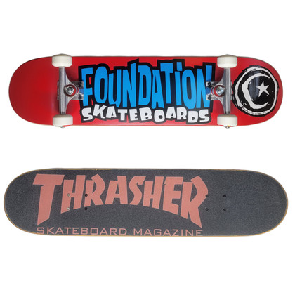 Foundation X Thrasher 8" Complete Skateboard - Red