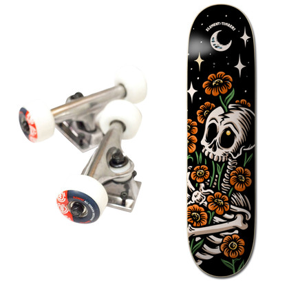 Element X Timber Late Bloomer 8.5" Complete Skateboard - Black/Skull