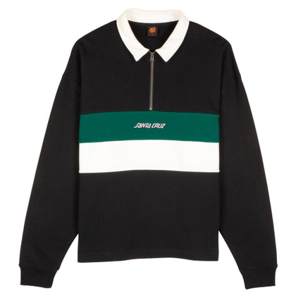 Santa Cruz Skateboards Huron Polo Zip Crew Sweatshirt - Black