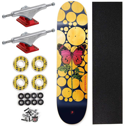 Primitive X Toy Machine Cycles Decade 8" Complete Skateboard - Yellow/Red