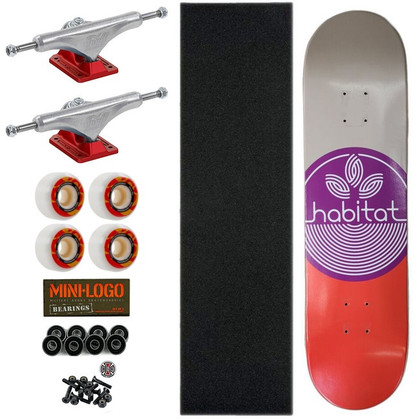 Habitat X Toy Machine 8" Pro Complete Skateboard - Red/Grey/Purple