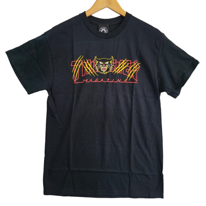 Thrasher Skateboard Magazine Gato T-Shirt - Black