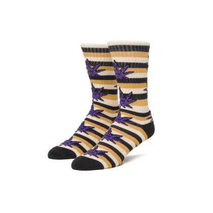 HUF Worldwide Green Buddy Stripe Socks - Mustard