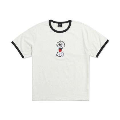 HUF Worldwide Party Wolf Relaxed Fit Ringer T-Shirt - Heather Grey