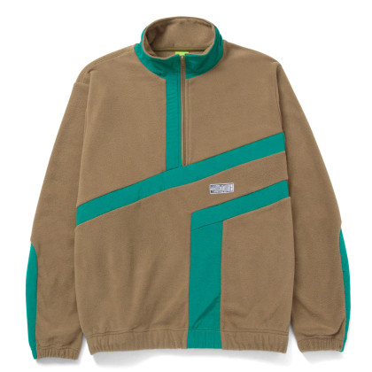 HUF Worldwide Range Quarter Zip Polar Zip Fleece - Olive