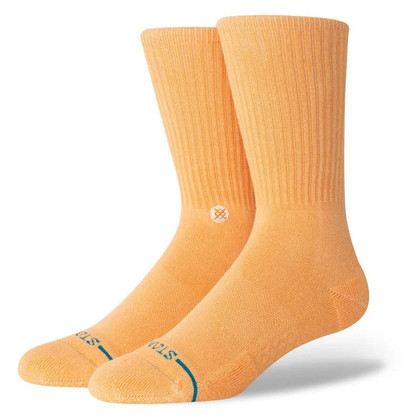 Stance Icon Washed Crew Socks - Peach - Large