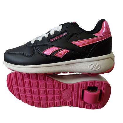 Heelys x Reebok Classic Skate Shoes -Size UK 2 - Black/Pink