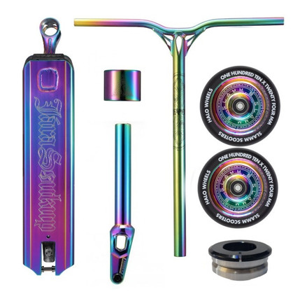 Fasen x Blunt Custom Stunt Scooter - Full Oil Slick Rainbow 