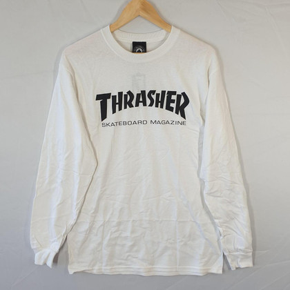 Thrasher Long Sleeve T Shirt Skate Mag - White