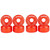 Rookie Quad Roller Skate Wheels - Set Of 8 - Indoor/Outdoor - Clear Red