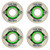 BONES STF V5 Sidecut 52mm 99A Skateboard Wheels - White/Green