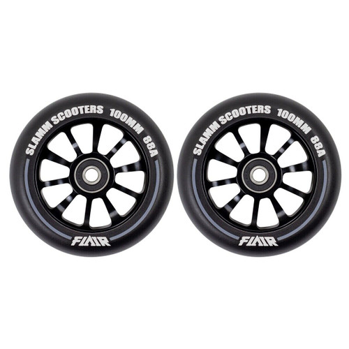 Slamm 100mm 88A Flair Metal Core Stunt Scooter Wheels Black/Black