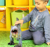 Jumbo 23 inch blue T-rex dionsaur toy figure for children - Child playing view 4