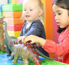 Children Playing With Our Set of 6 Large Soft Dinosaur Toy figures