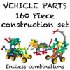 Plastic Vehicle Construction Vehicle Parts Connectors 160 Piece Set