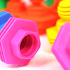 120PC Construction Set Soft Plastic Ridge Shapes Various Colours