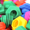 120PC Construction Set Soft Plastic Ridge Shapes Various Colours