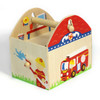 Wooden fire station playset closed