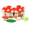 wooden fairy mushroom playset open