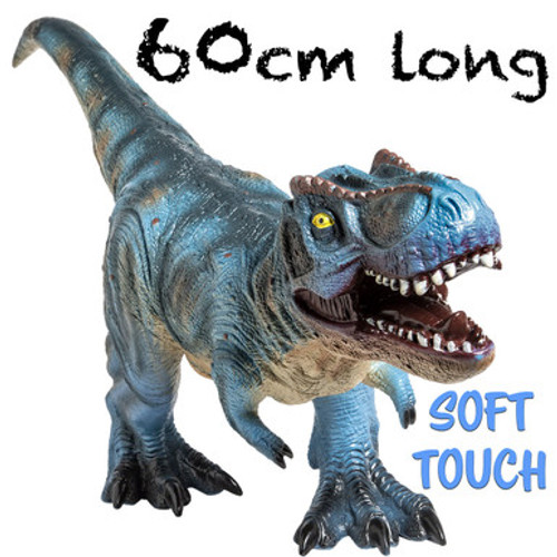 Jumbo 23 inch blue T-rex dionsaur toy figure for children - main view