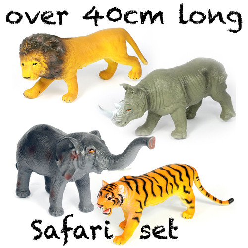 Safari Animals Jumbo Soft Touch Set of 4