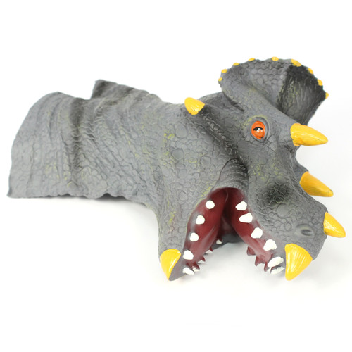 Grey dinosaur hand puppet - right view
