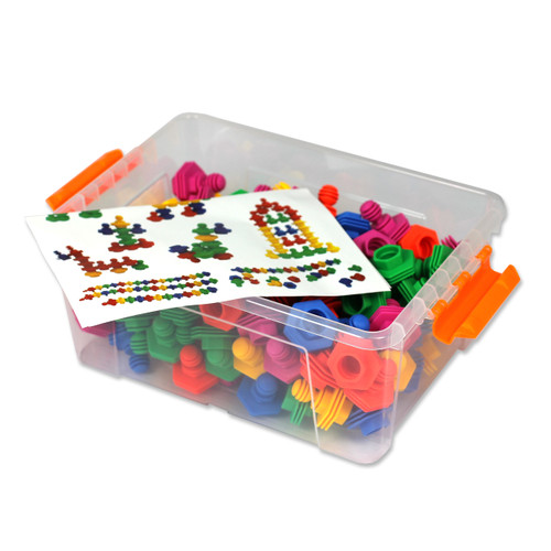 120PC Construction Set Soft Plastic Ridge Shapes Various Colours