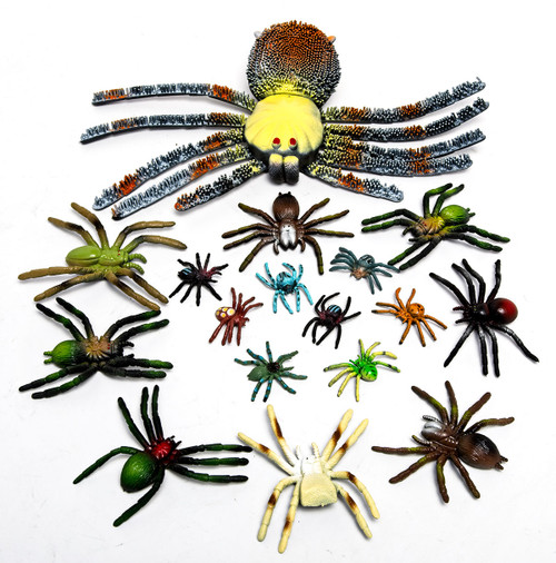 Full set of toy spiders