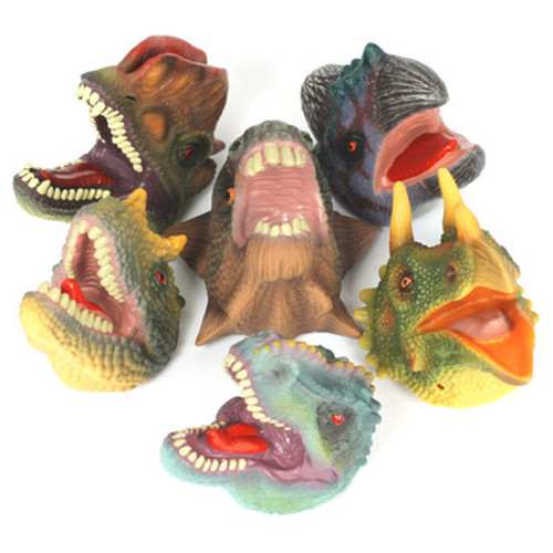 6 realistic Dinosaur finger puppets for children - Main view
