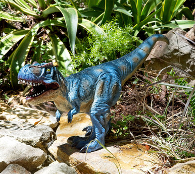 Jumbo 23 inch blue T-rex dionsaur toy figure for children - outside view 1