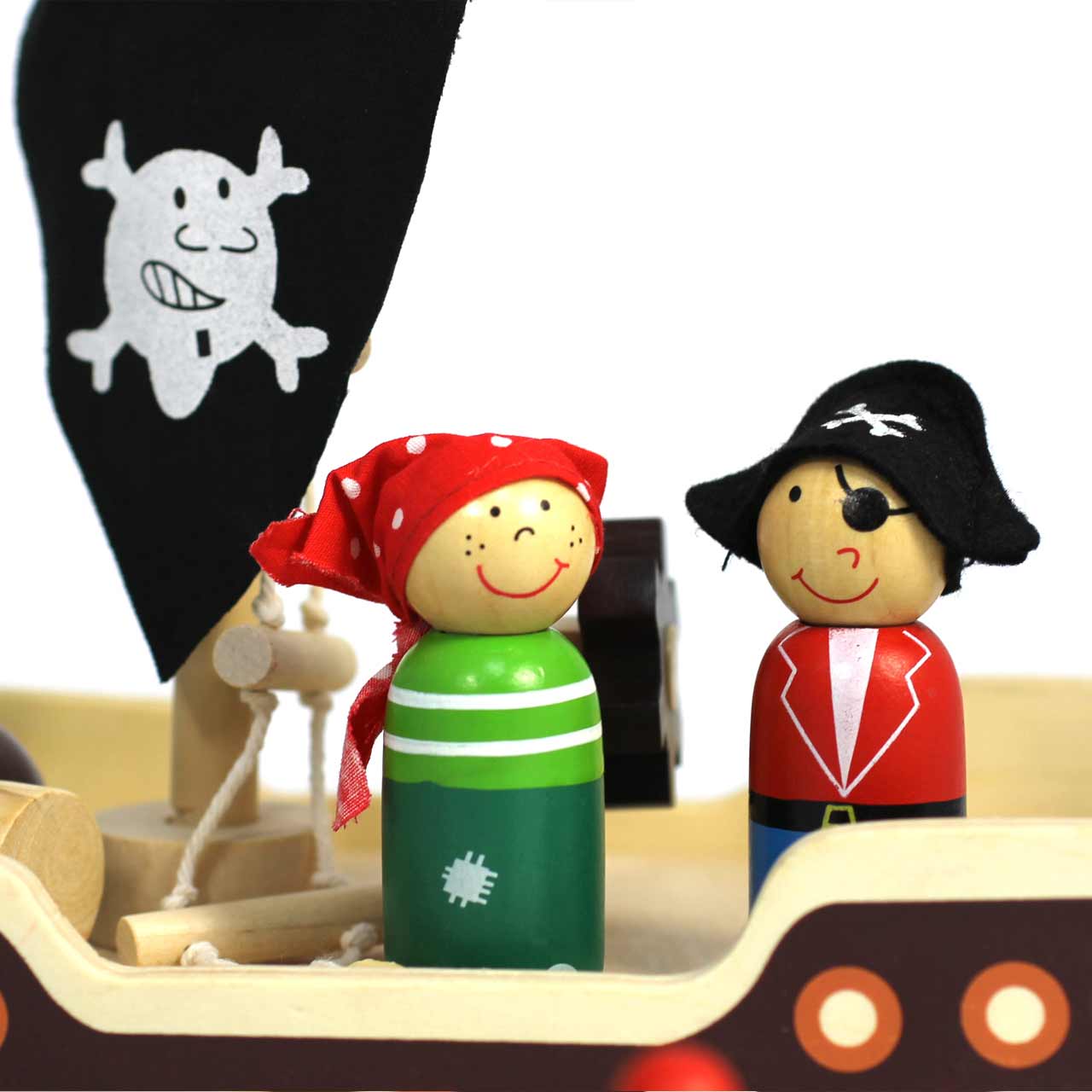 wooden pirate figures