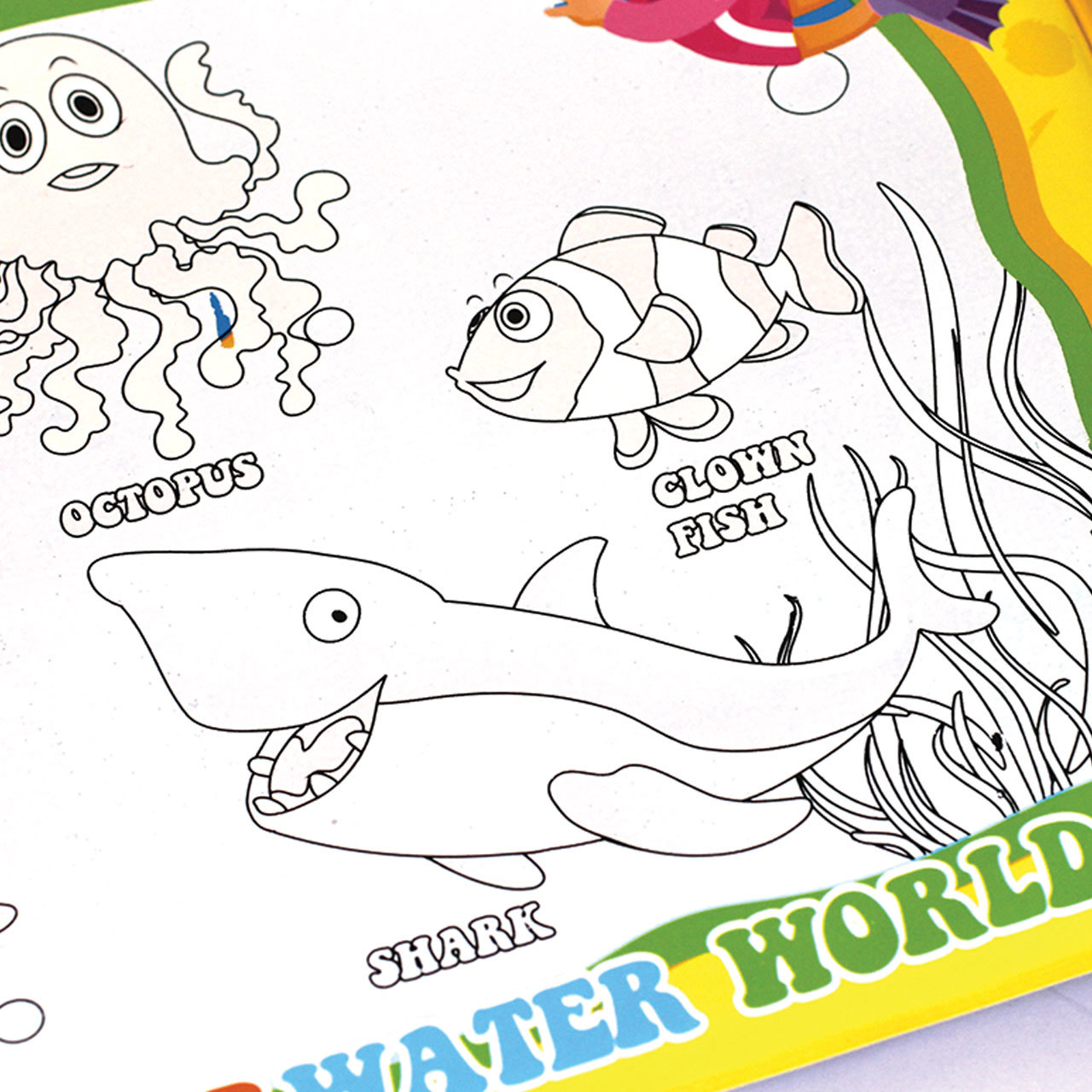 close up of our magic water colouring books
