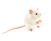 Hansa White Mouse Plush Toy Animal 16cm