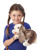 Girl with Baby Lop Rabbit Puppet Folkmanis