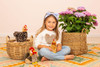 Child playing with Brown Hen Soft Plush Toy Teddy Hermann 16cm 941453