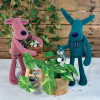 Gardening with Mamache the Cow - Les Pop, 40cm Mailou Tradition France
