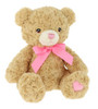 Valentine Teddy Bear with Pink Ribbon, Bramble 25cm