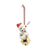 Teddy Bear on Bell Christmas Ornament, Steiff - 008023