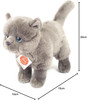 Size, Grey Cat Plush Soft Toy, 20cm Standing, Teddy Hermann - 918363