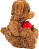 Side View Brown Love Teddy Bear with Heart Teddy Hermann Germany 20cm 913306