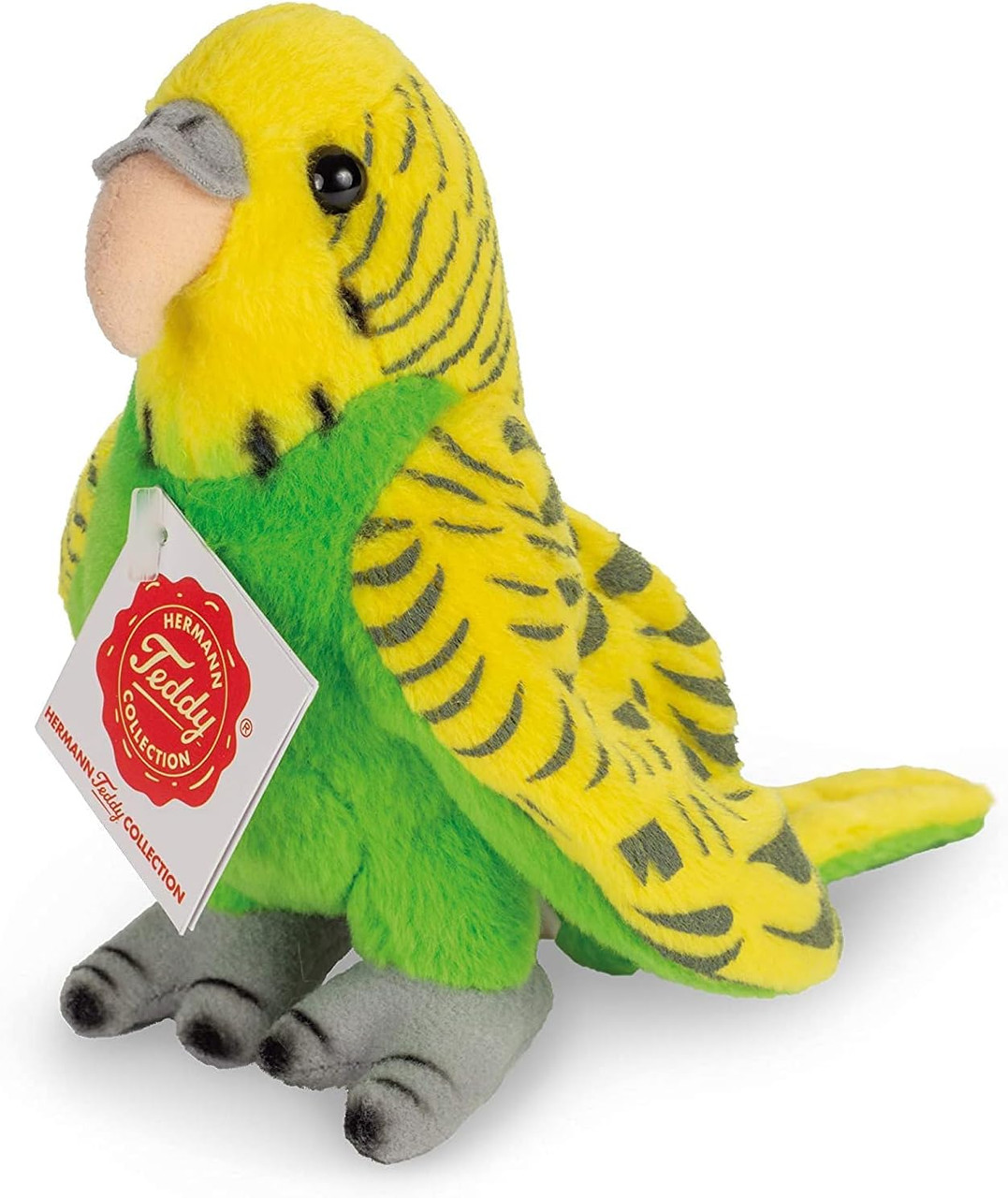 Budgerigar Bird Soft Plush Toy Green, 13cm, Teddy Hermann - 941583