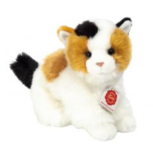 Tri-Colour Cat Cuddly Soft Plush Toy, Teddy Hermann - 906988