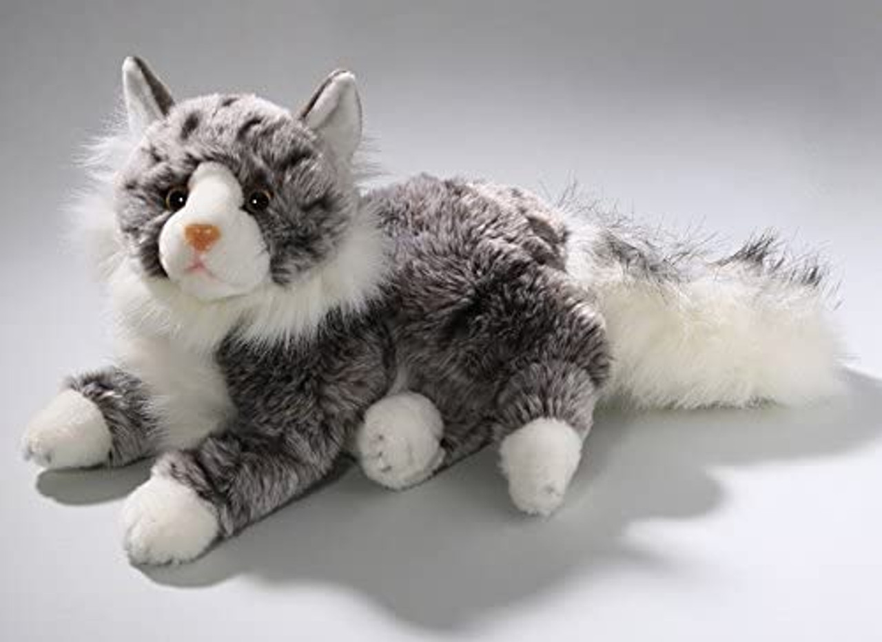 Grey & White Cat Plush Toy, Carl Dick Germany