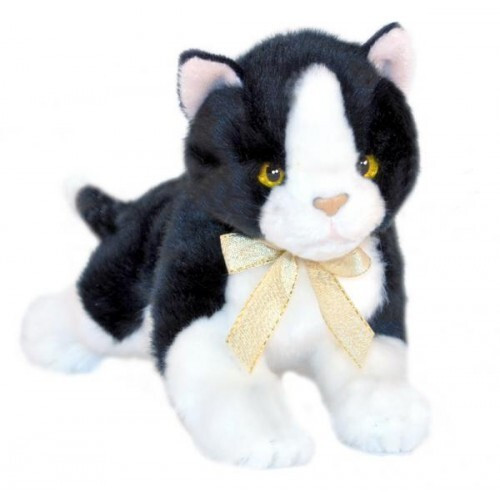 Mango Black & White Kitten Cat Soft Toy, 22cm Bocchetta Plush Toys - 070150
